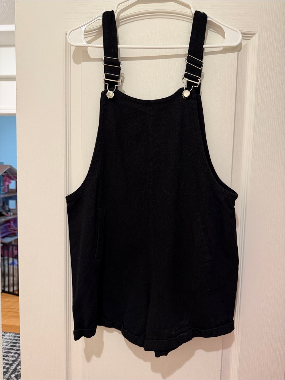 Black womens Short Overalls - Unbranded